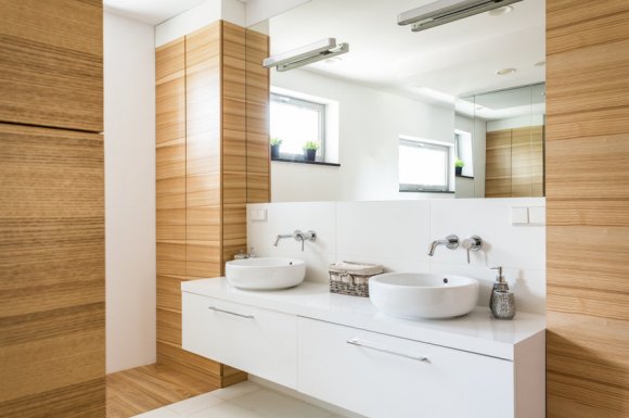 Fabrication et conception de meuble de salle de bain en bois par ébéniste à Monaco